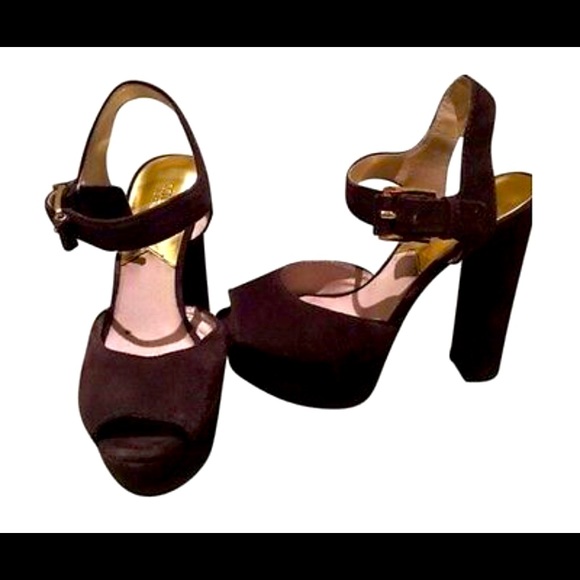 MICHAEL KORS London Suede Platform PeepToe Sandal - Picture 1 of 7